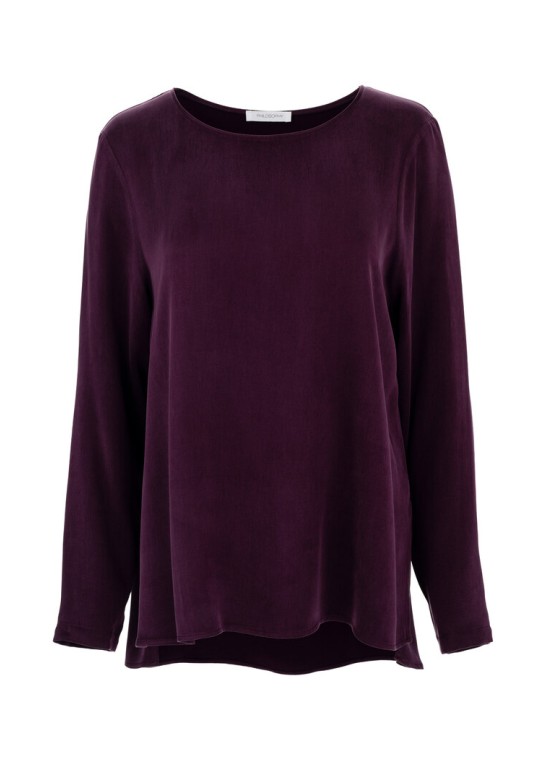 CUPRO VISCOSE LONG BLOUSE PURPLE