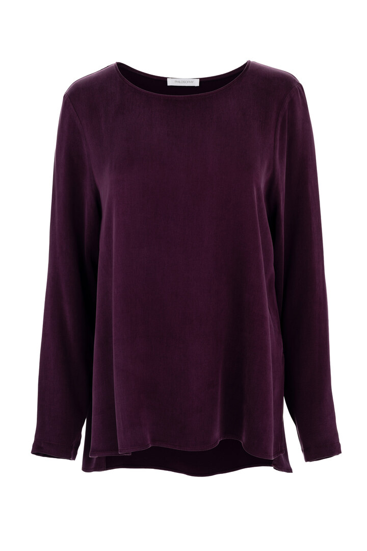 CUPRO VISCOSE LONG BLOUSE PURPLE