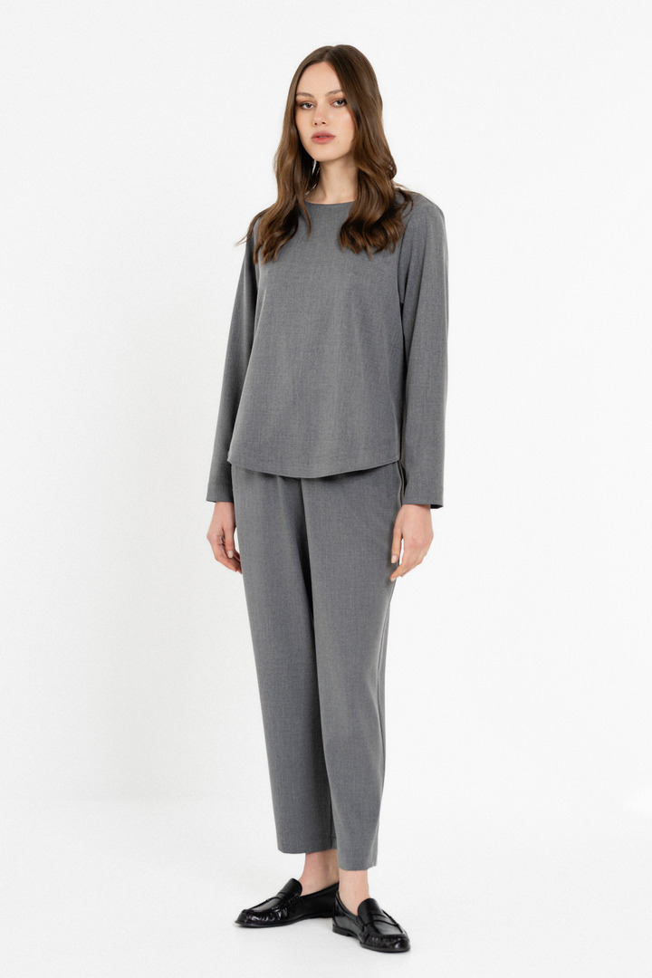 LIGHT T/R BLOUSE GREY MELANGE