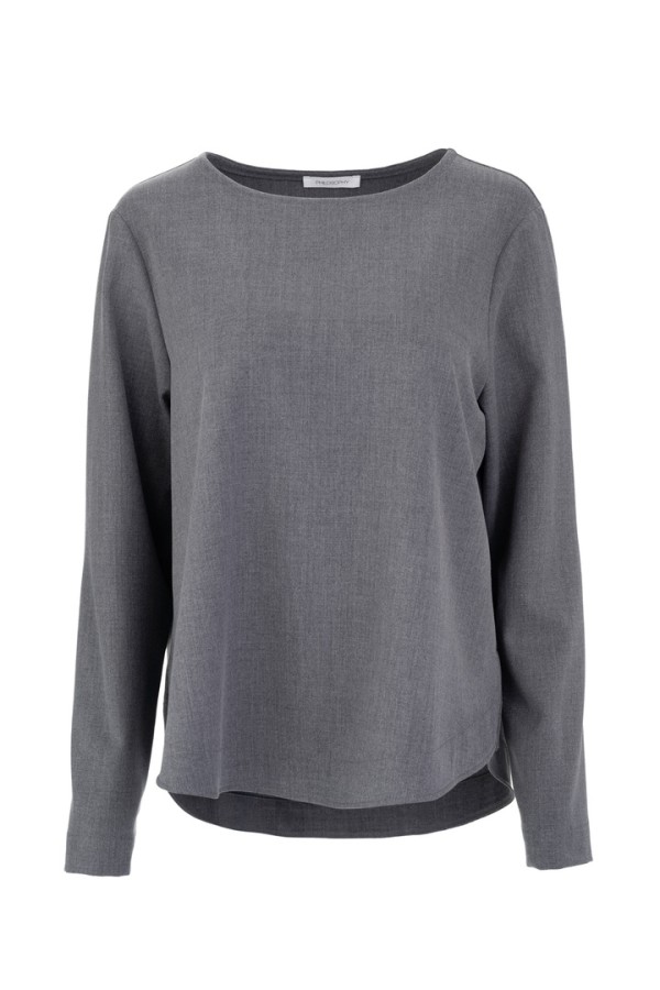 LIGHT T/R BLOUSE GREY MELANGE