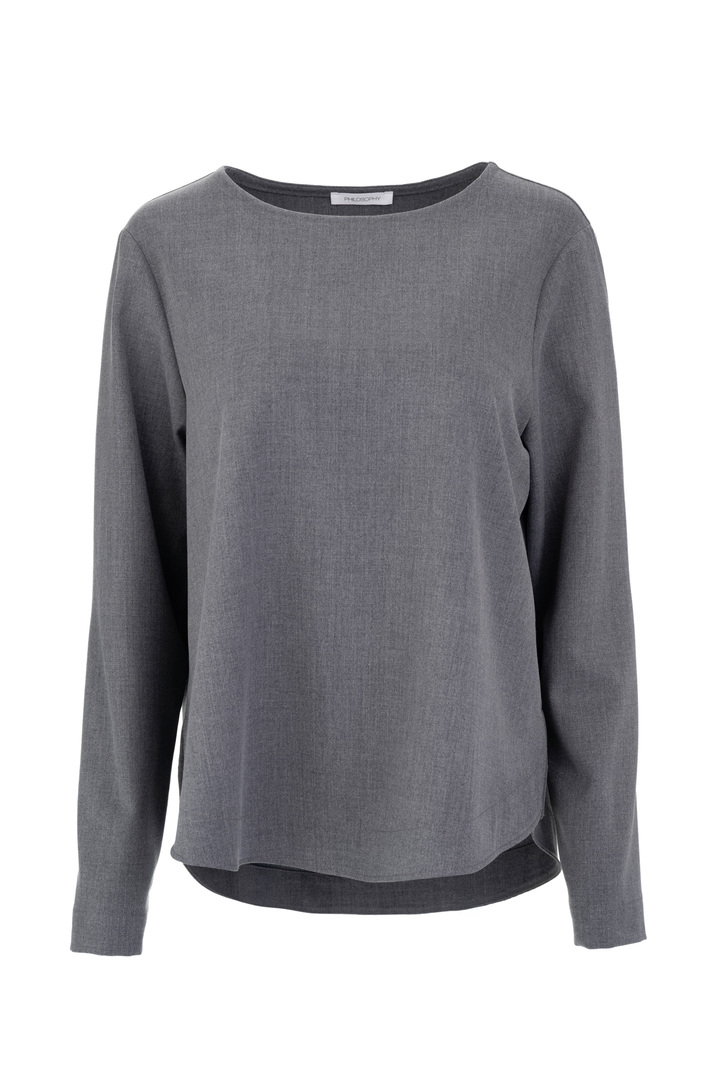 LIGHT T/R BLOUSE GREY MELANGE