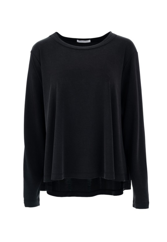 CUPRO PIQUE TOP OFF BLACK