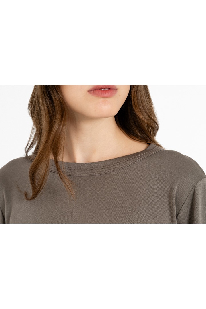 CUPRO PIQUE TOP TAUPE