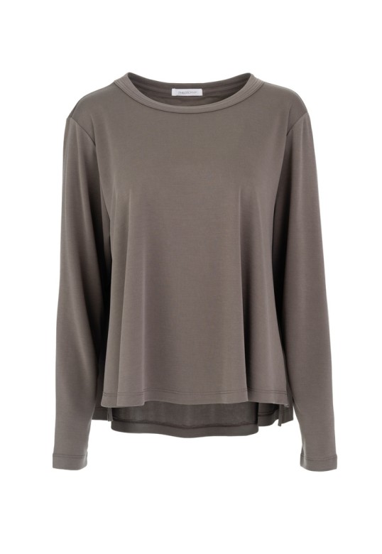 CUPRO PIQUE TOP TAUPE