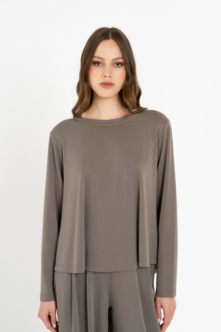 CUPRO PIQUE TOP TAUPE