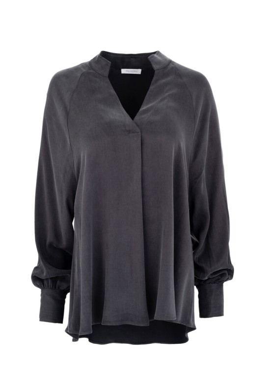 CUPRO VISCOSE BLOUSE ANTHRACITE