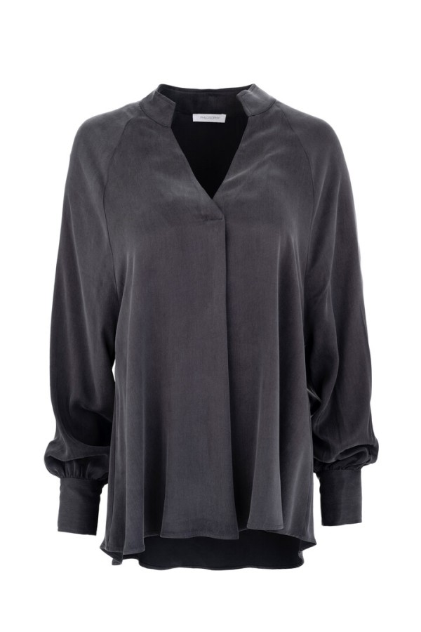 CUPRO VISCOSE BLOUSE ANTHRACITE