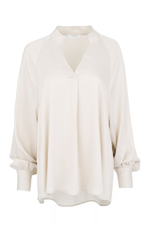 CUPRO VISCOSE BLOUSE CREAM