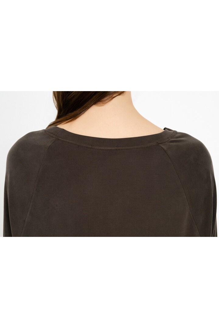 RIB SANDWASHED TOP DARK KHAKI