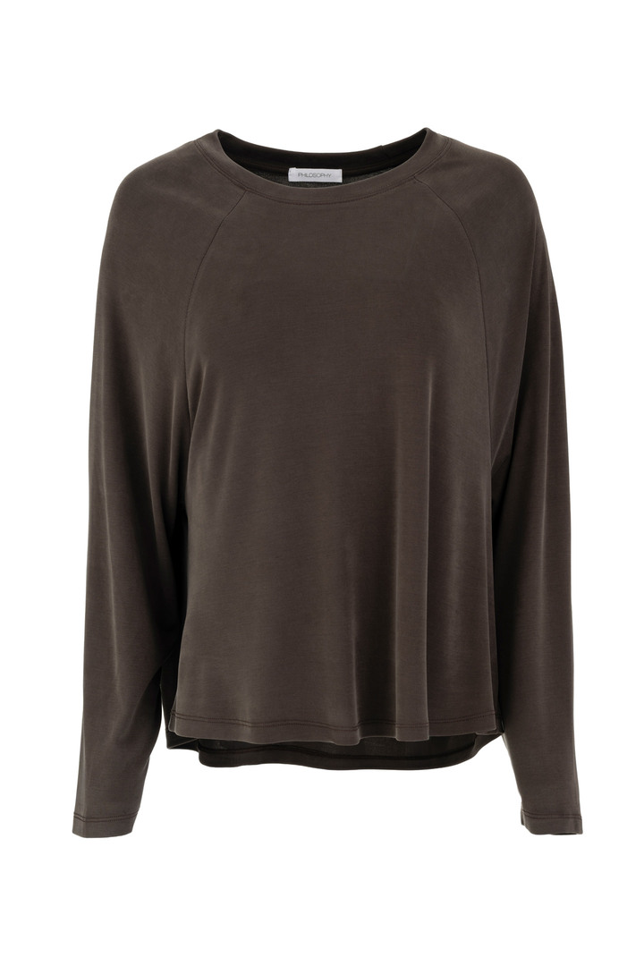 RIB SANDWASHED TOP DARK KHAKI