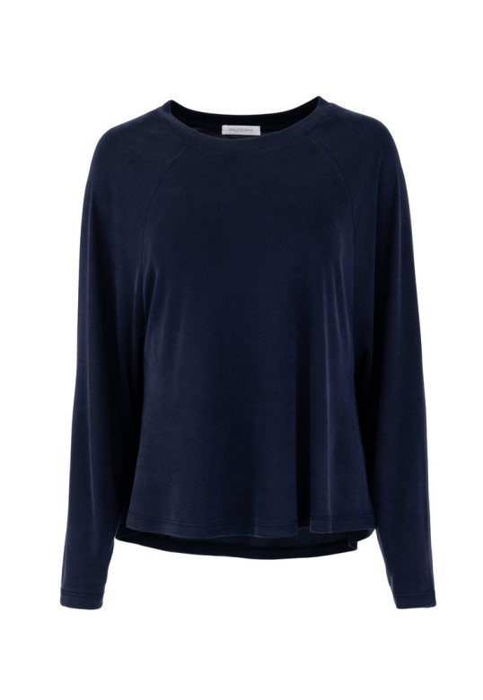 RIB SANDWASHED TOP DARK BLUE