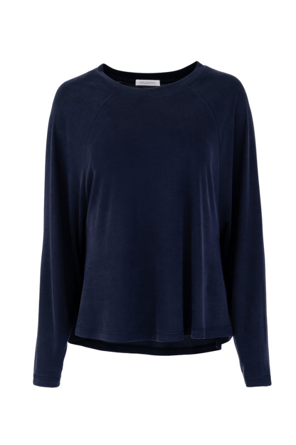 RIB SANDWASHED TOP DARK BLUE