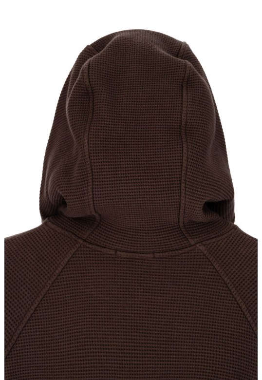 FUTTER WAFFLE HOODIED SWEATSHIRT DARK BROWN
