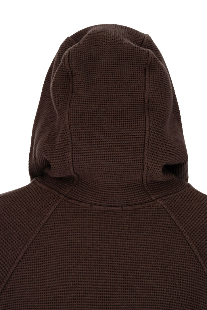 FUTTER WAFFLE HOODIED SWEATSHIRT DARK BROWN