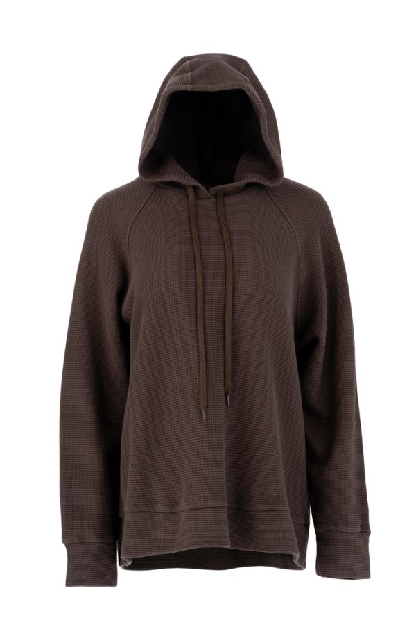 FUTTER WAFFLE HOODIED SWEATSHIRT DARK BROWN