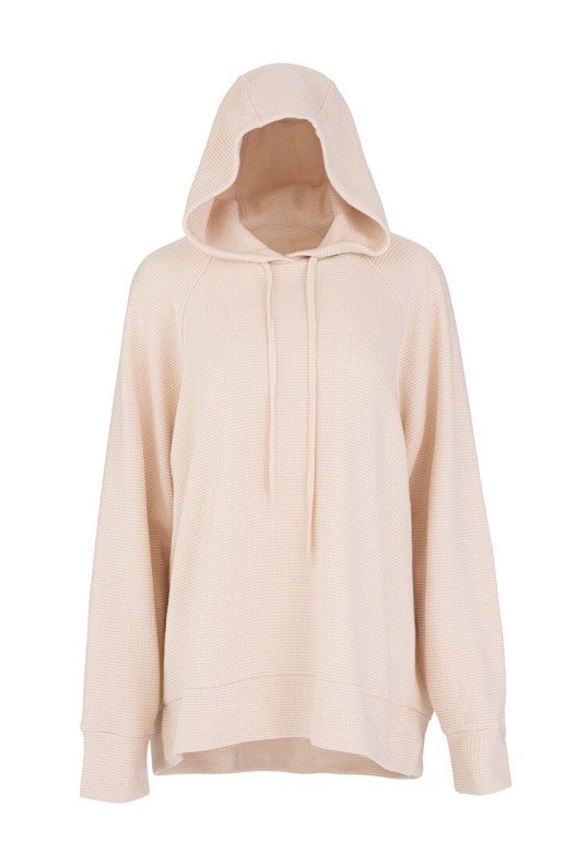 FUTTER WAFFLE HOODIED SWEATSHIRT DUSTY WHITE