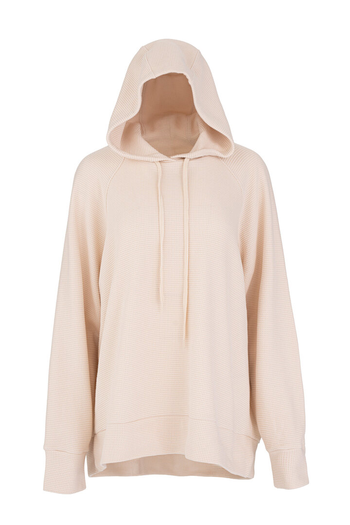 FUTTER WAFFLE HOODIED SWEATSHIRT DUSTY WHITE