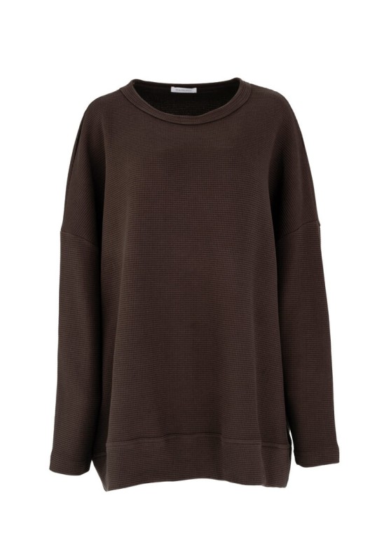 FUTTER WAFFLE OVERSIZED SWEATSHIRT DARK BROWN