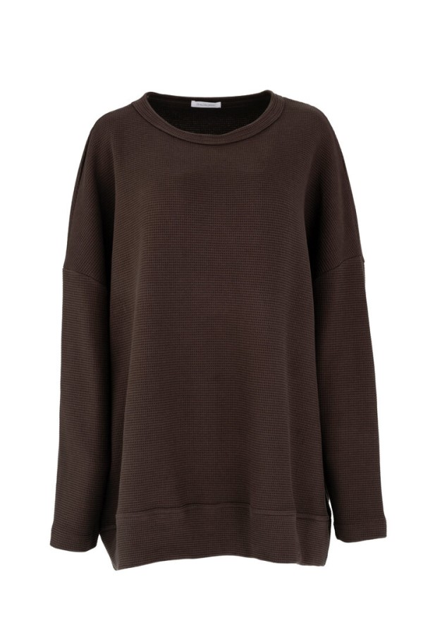 FUTTER WAFFLE OVERSIZED SWEATSHIRT DARK BROWN