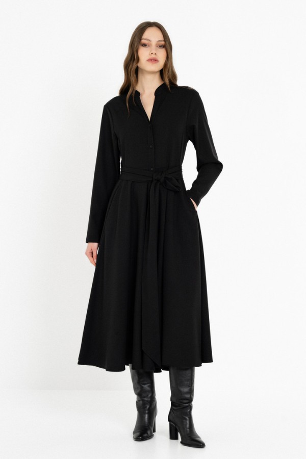 LIGHT T/R SHIRTDRESS BLACK