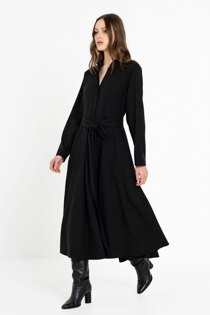 LIGHT T/R SHIRTDRESS BLACK
