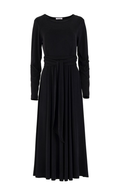 RIB SANDWASHED DRESS BLACK