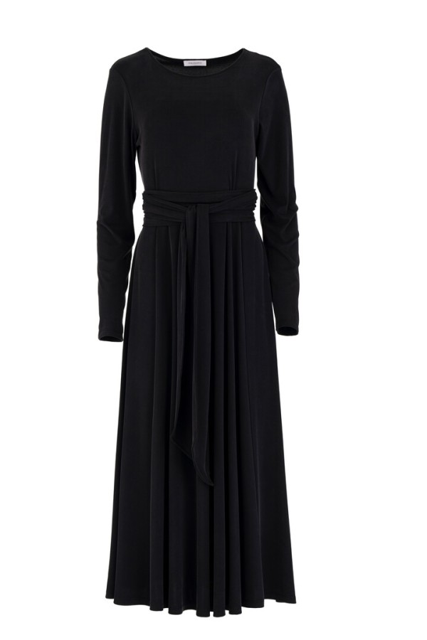 RIB SANDWASHED DRESS BLACK
