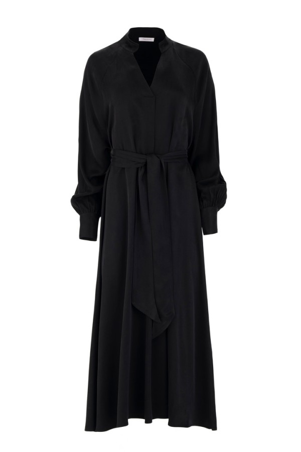 CUPRO VISCOSE DRESS BLACK