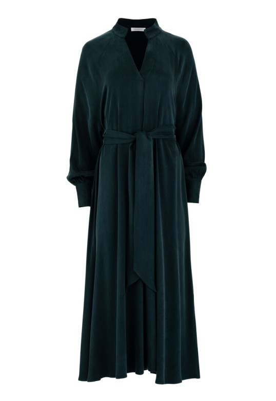 CUPRO VISCOSE DRESS BLUE BLACK
