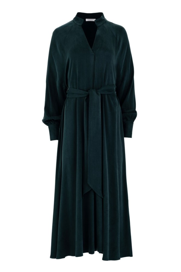 CUPRO VISCOSE DRESS BLUE BLACK