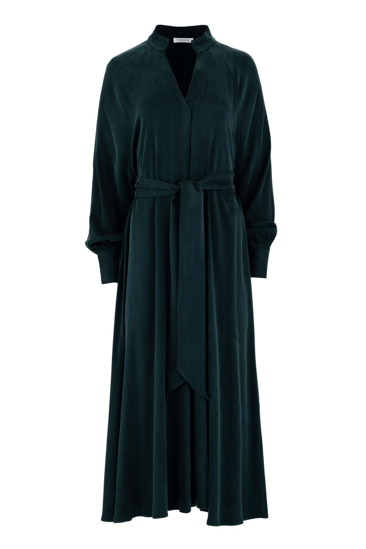 CUPRO VISCOSE DRESS BLUE BLACK