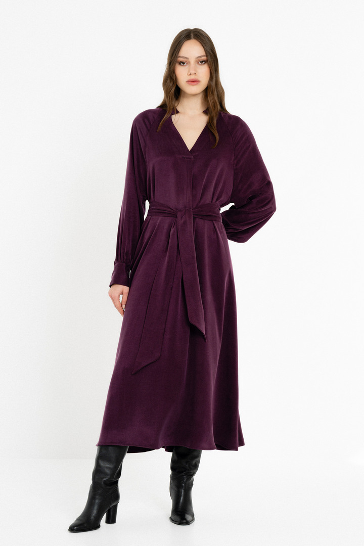 CUPRO VISCOSE DRESS PURPLE