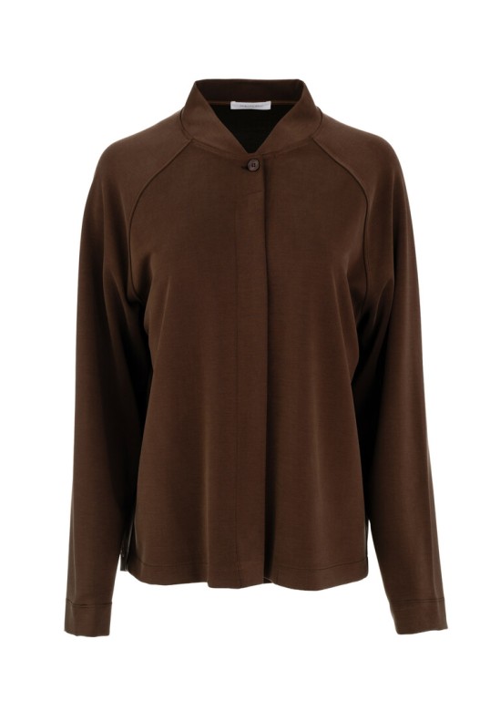 HEAVY RIB SANDWASHED JACKET DARK BROWN