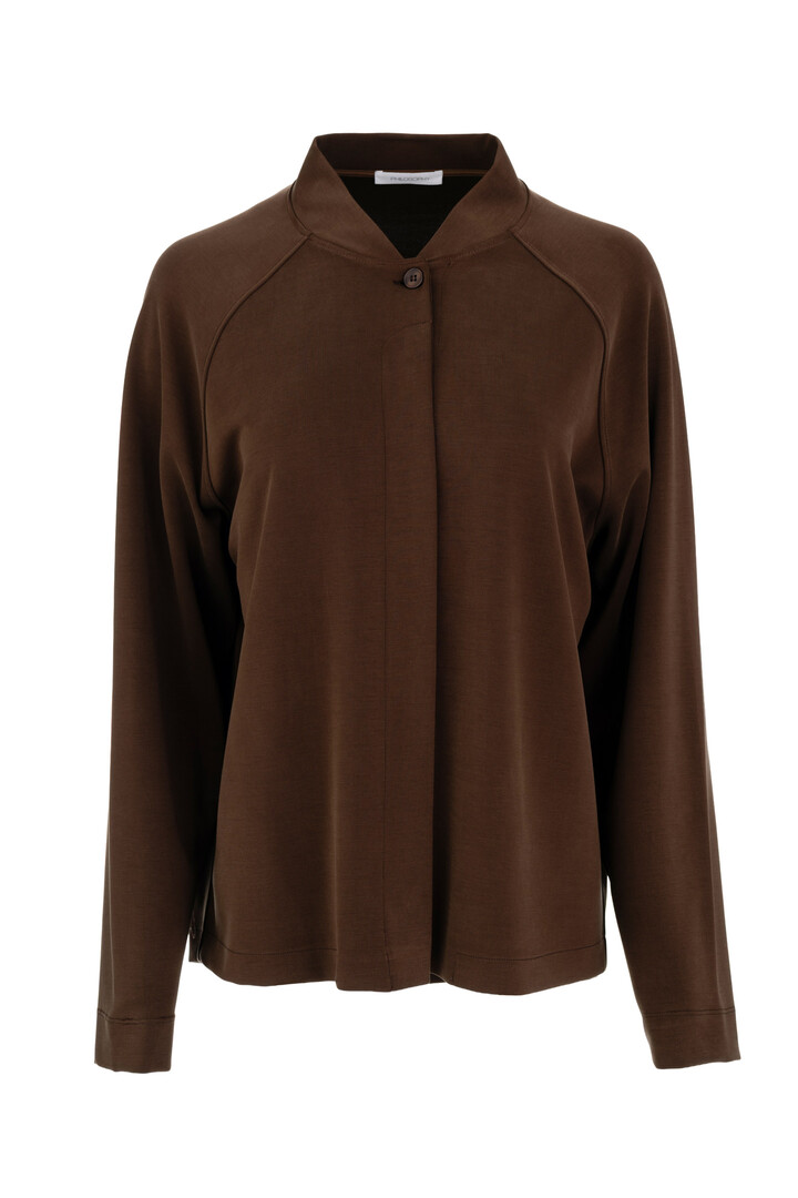 HEAVY RIB SANDWASHED JACKET DARK BROWN