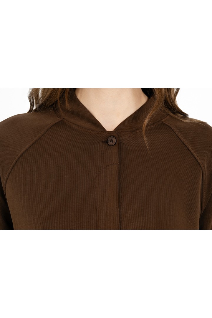 HEAVY RIB SANDWASHED JACKET DARK BROWN