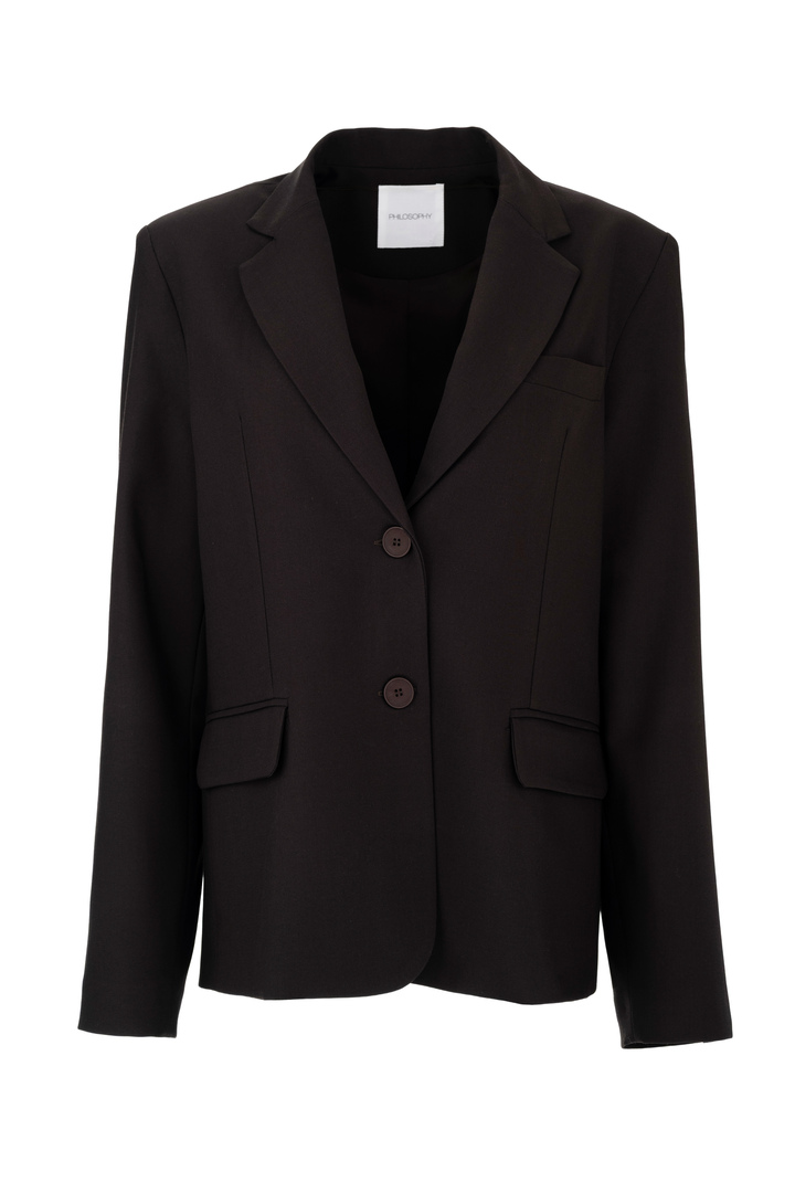 T/R SLIM BLAZER DARK BROWN