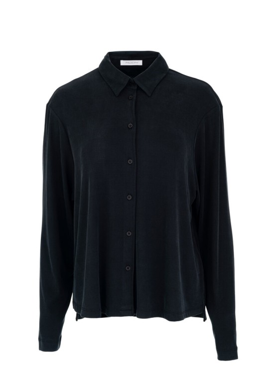 RIB SANDWASHED SHIRT BLACK