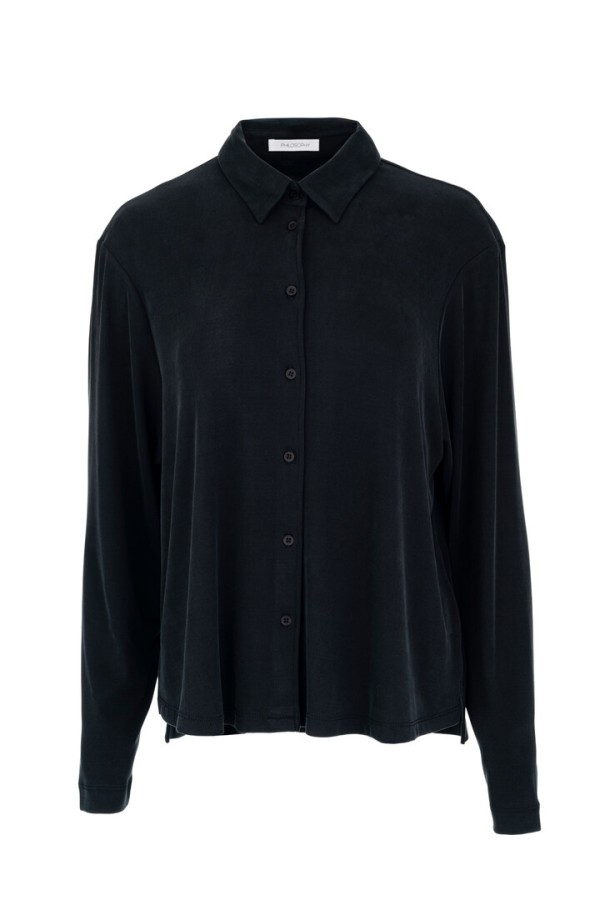 RIB SANDWASHED SHIRT BLACK
