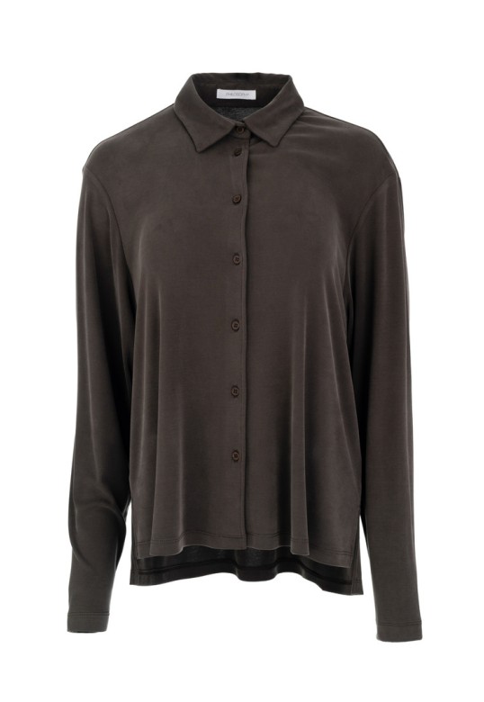 RIB SANDWASHED SHIRT DARK KHAKI