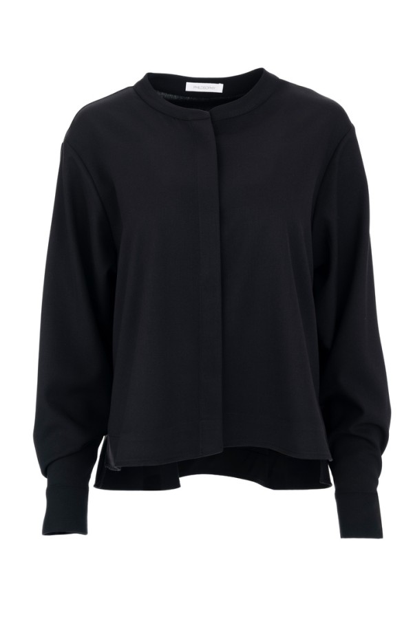 LIGHT T/R CROPPED SHIRT BLACK