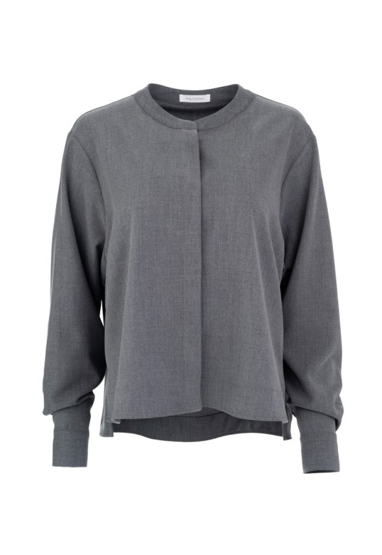 LIGHT T/R CROPPED SHIRT GREY MELANGE