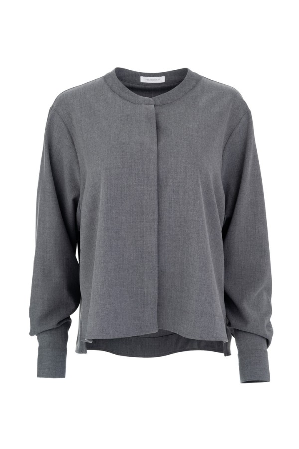 LIGHT T/R CROPPED SHIRT GREY MELANGE