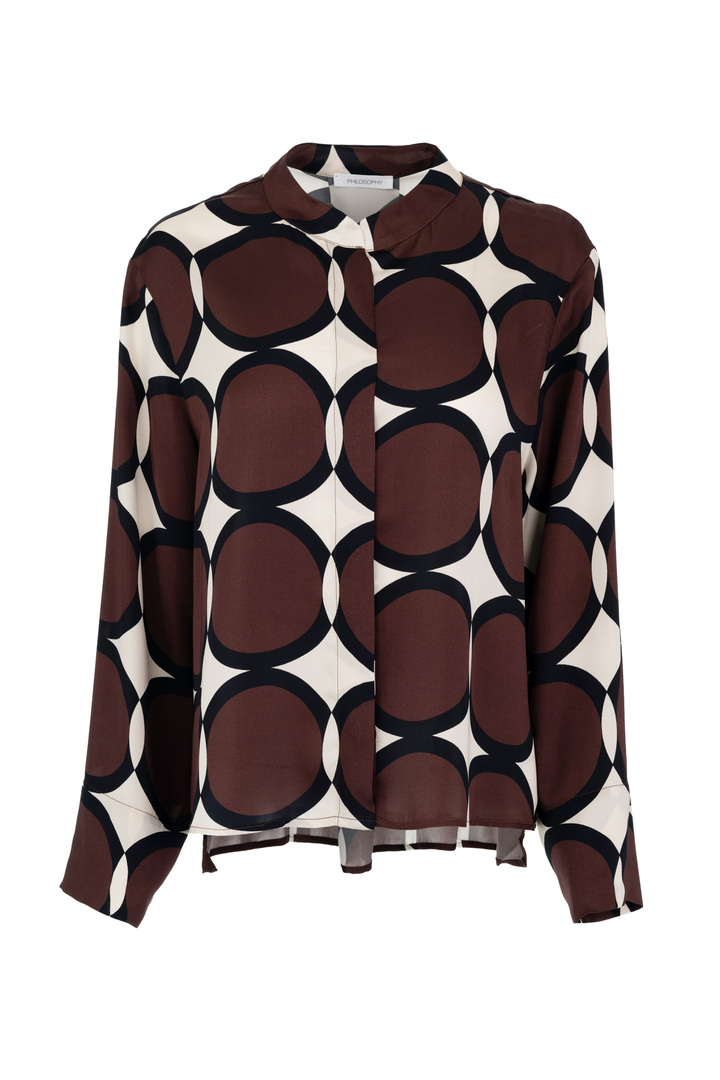 SATIN PRINT SHIRT BROWN