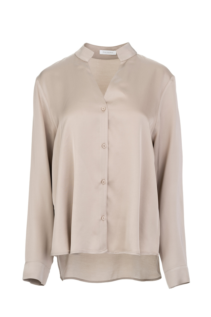 SATIN ECOVERO SHIRT BEIGE