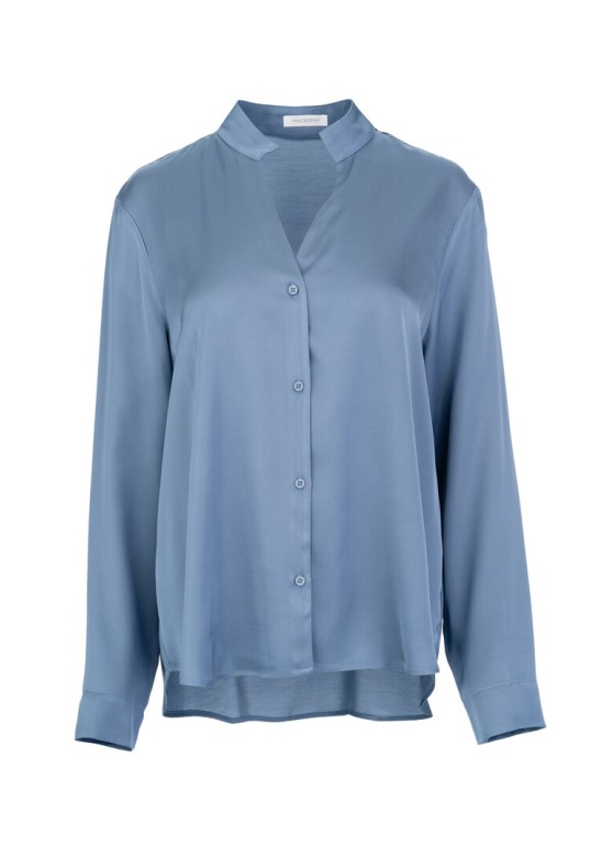 SATIN ECOVERO SHIRT LIGHT BLUE