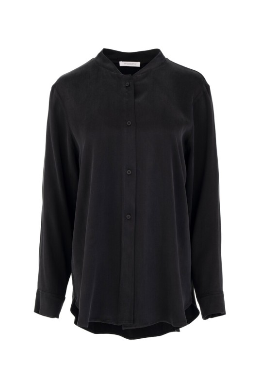 CUPRO VISCOSE OVERSIZED SHIRT BLACK