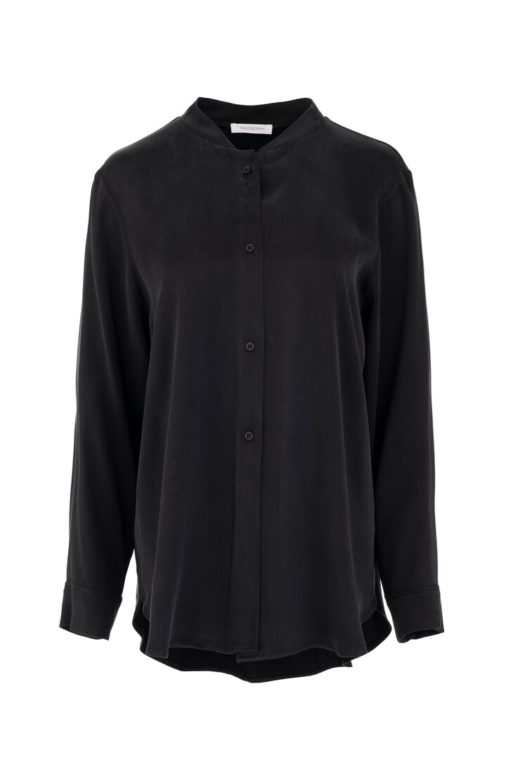 CUPRO VISCOSE OVERSIZED SHIRT BLACK