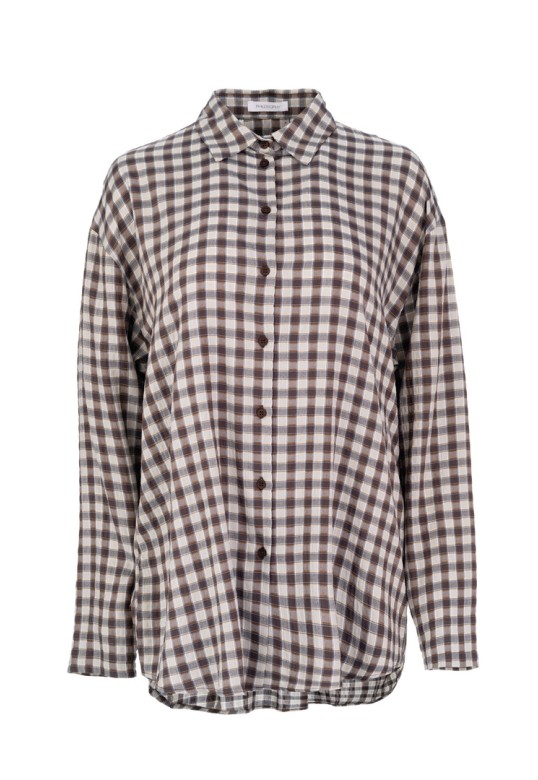 PLAID OVERSIZED SHIRT BROWN