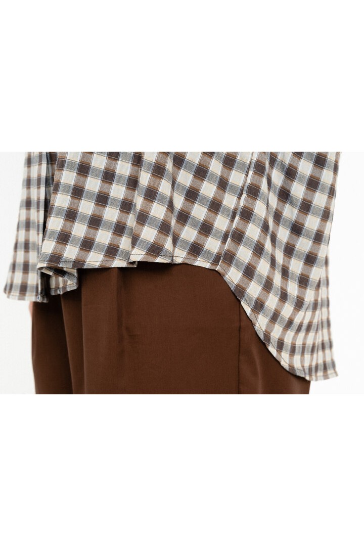 PLAID OVERSIZED SHIRT BROWN