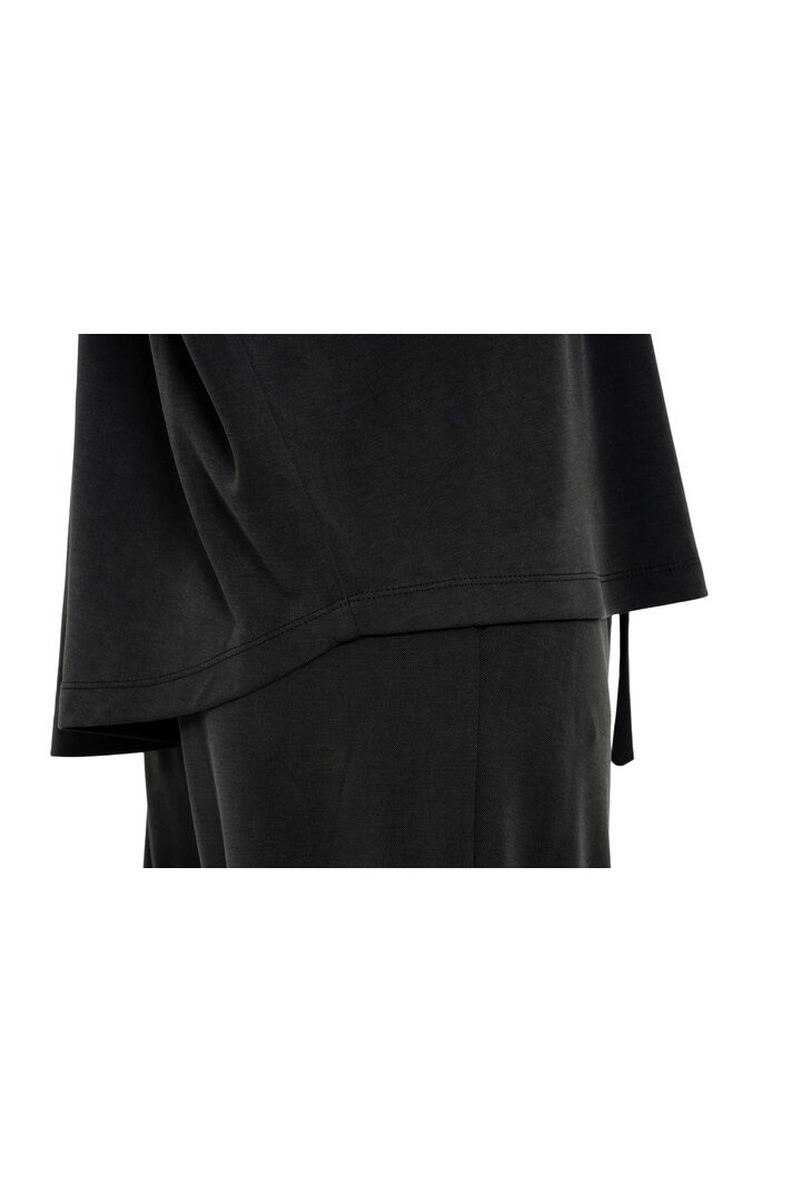 CUPRO PIQUE OVERSIZED SHIRT OFF BLACK